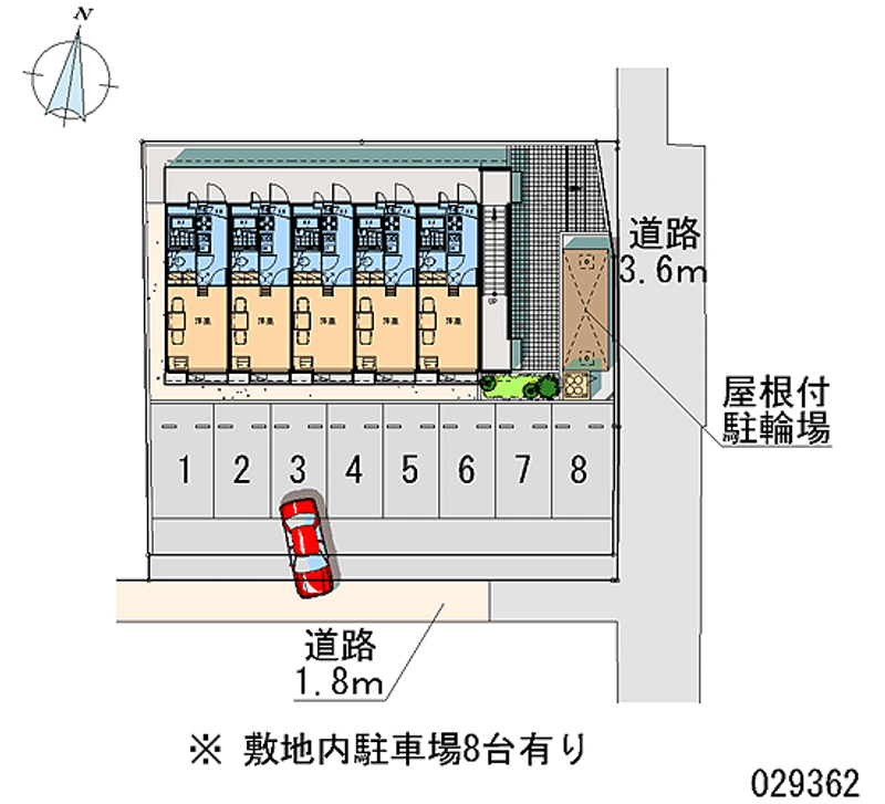 レオパレスウエストハイムＦ 月極駐車場