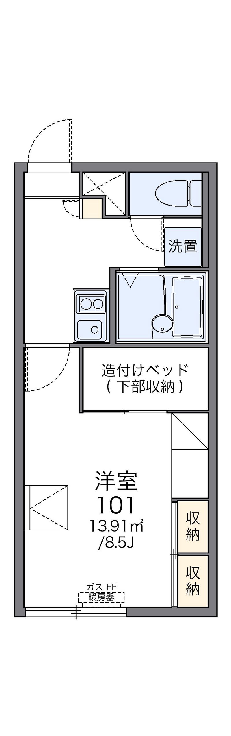 レオパレスカーミーエルム 間取図