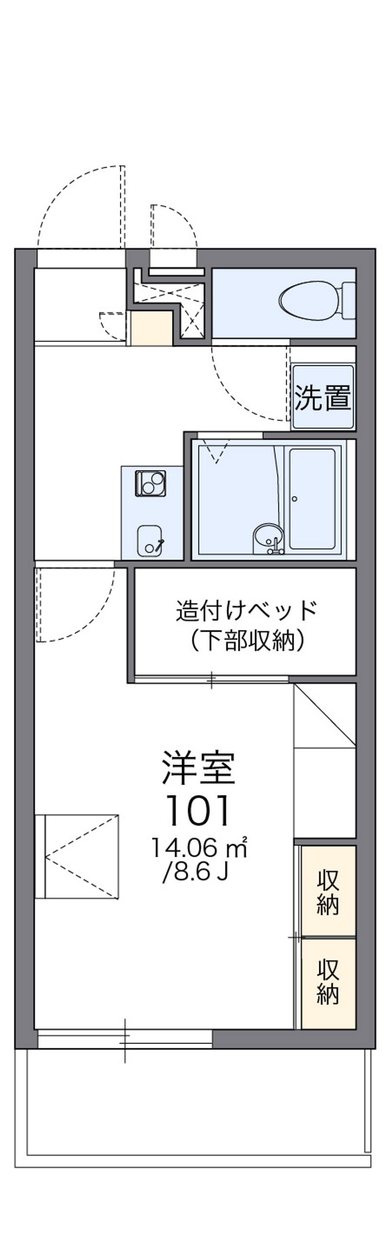 レオパレスビーハイブときわ 間取図