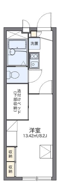 レオパレスリッキーブルー 間取り図