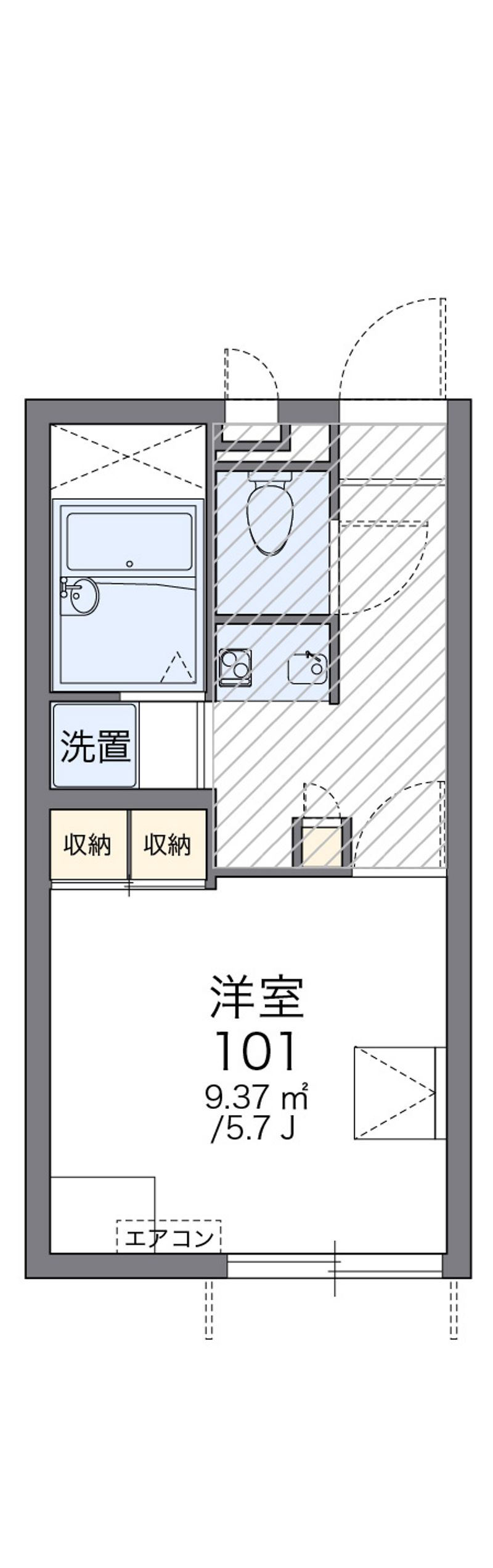 レオパレスかりがね 間取図