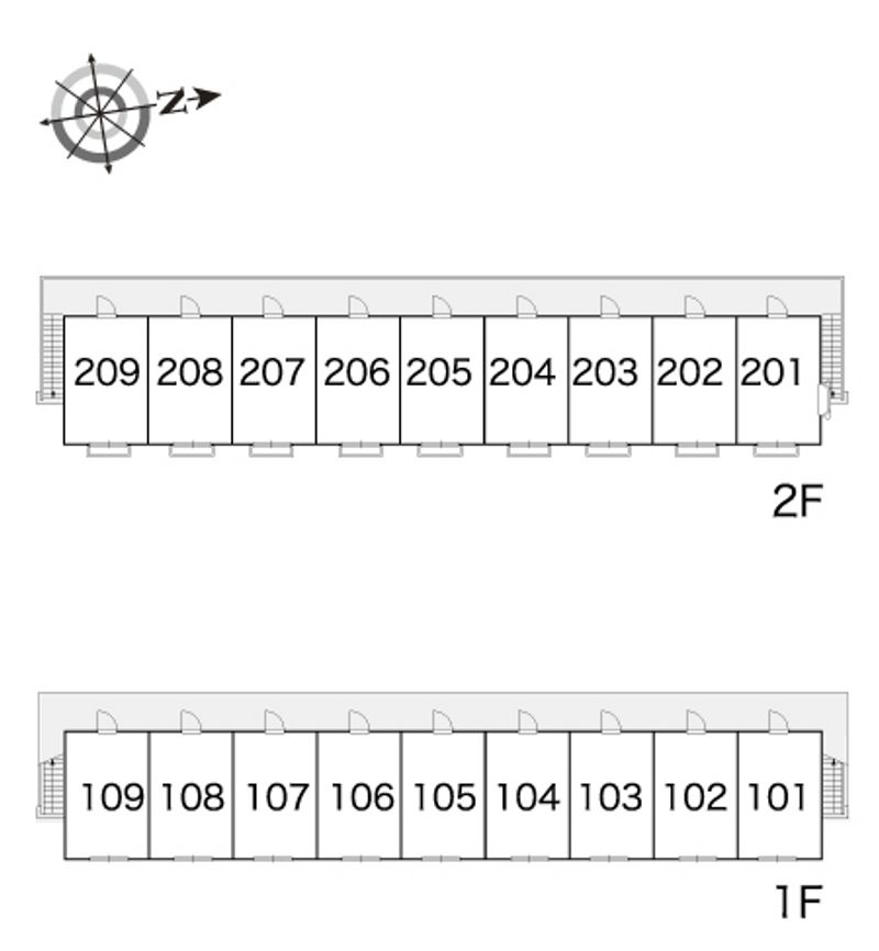 レオパレスＮＩＳＨＩＳＵＮＡ 間取配置図