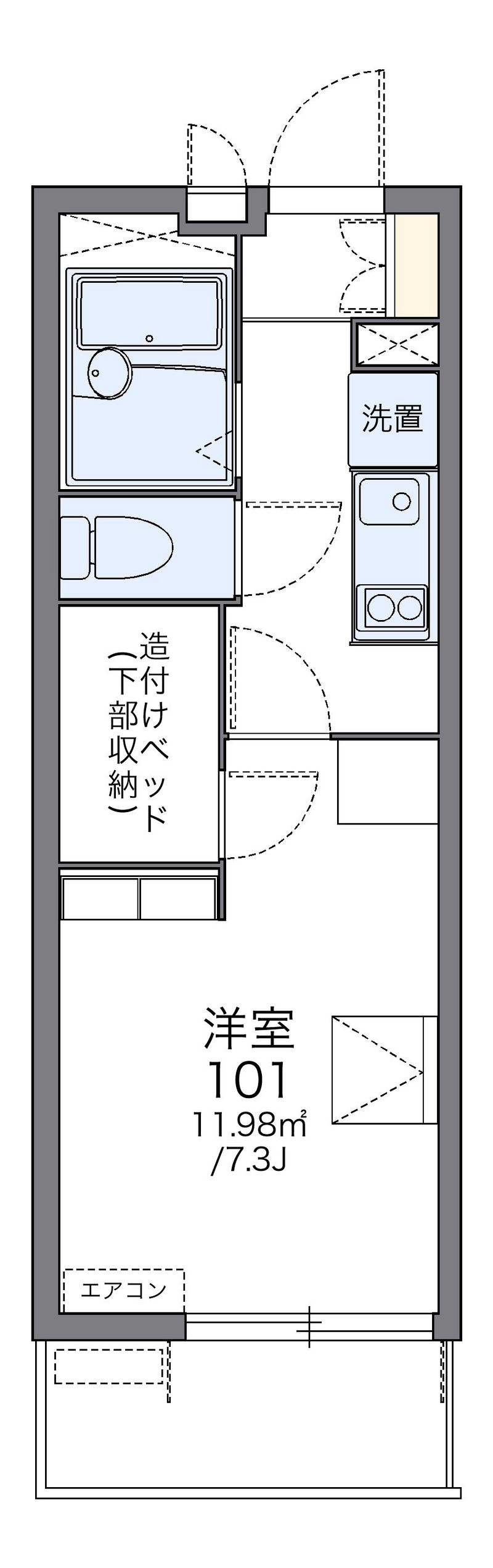 レオパレスリリー 間取図