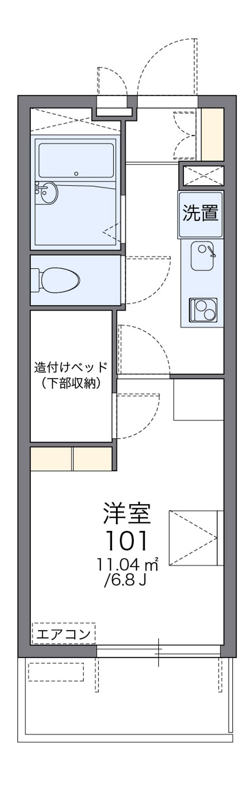 レオパレスミヤギノハギ 間取図