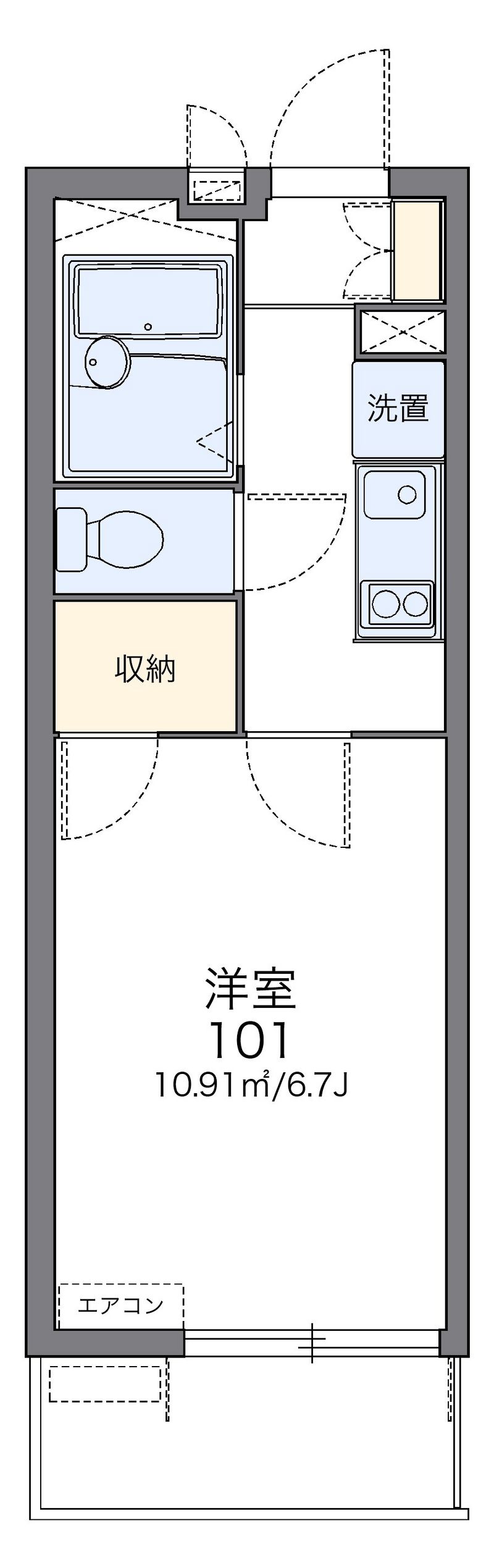レオパレスしろがね 間取図