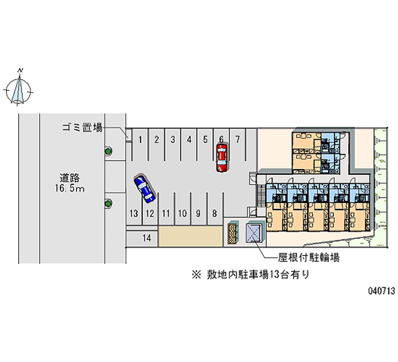 レオパレスメイプル１２ 月極駐車場