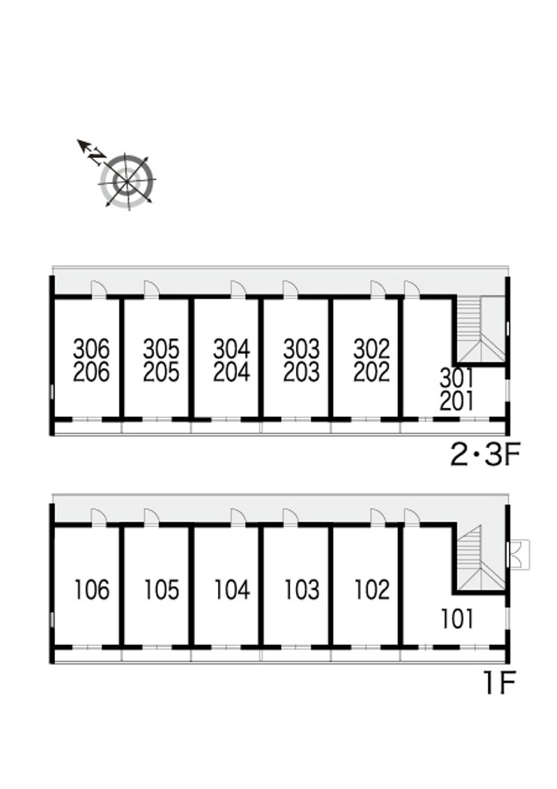 レオパレス城北Ｃ 間取配置図