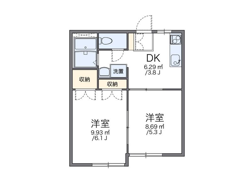 レオパレスＮＡＫＡＪＩＭＡ 間取図