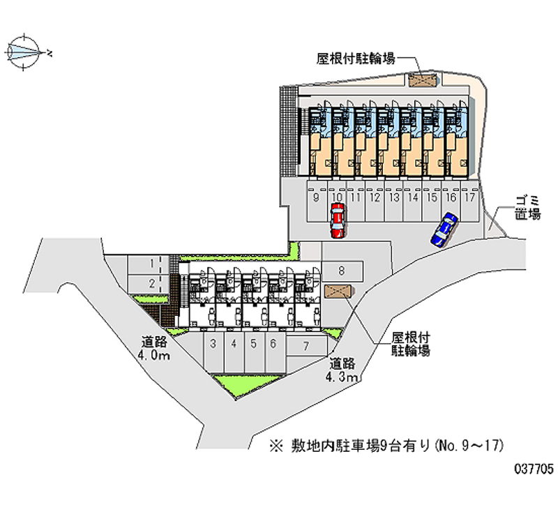 レオパレスストリームⅡ 月極駐車場