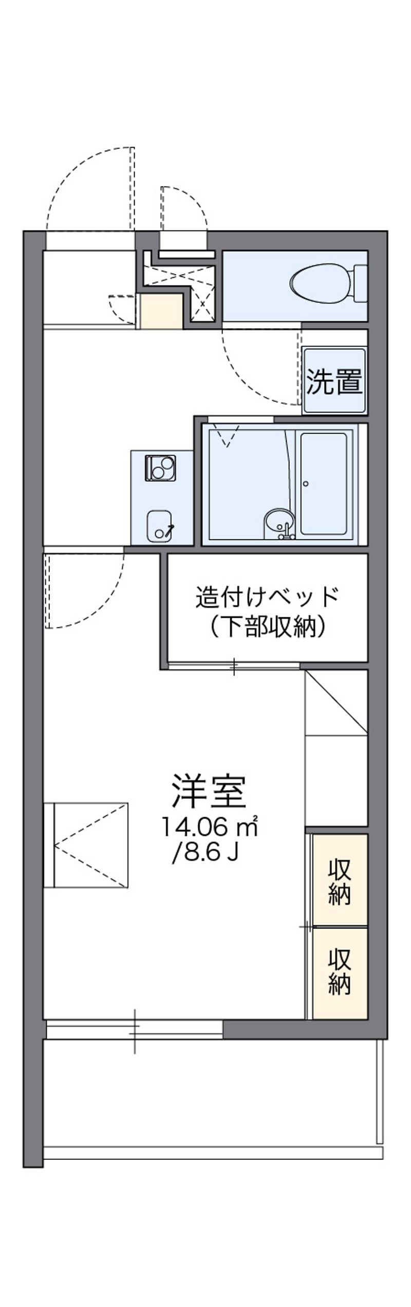 レオパレスエクレール福井 間取図