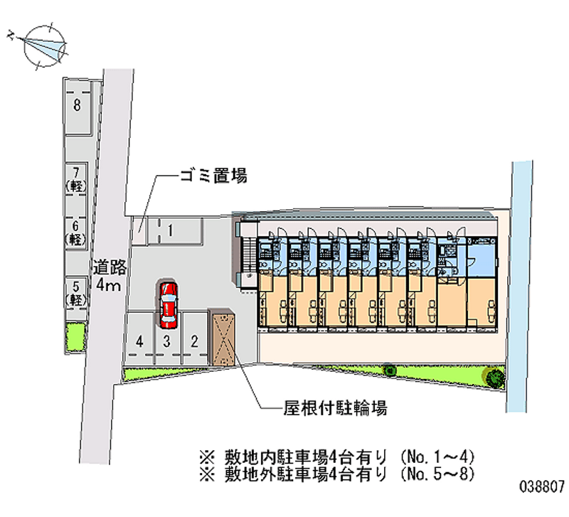 レオパレスグローリア 月極駐車場