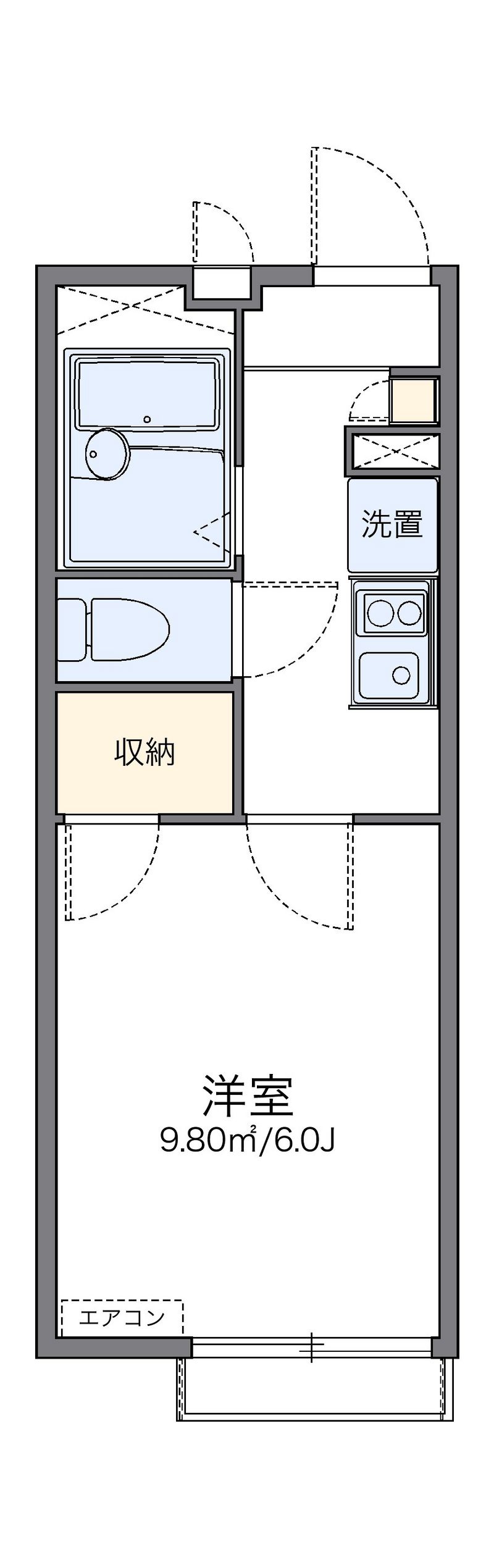 レオパレス六町 間取図