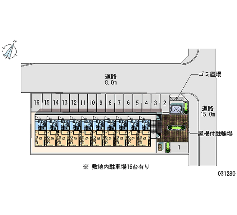 レオパレス新発寒 月極駐車場