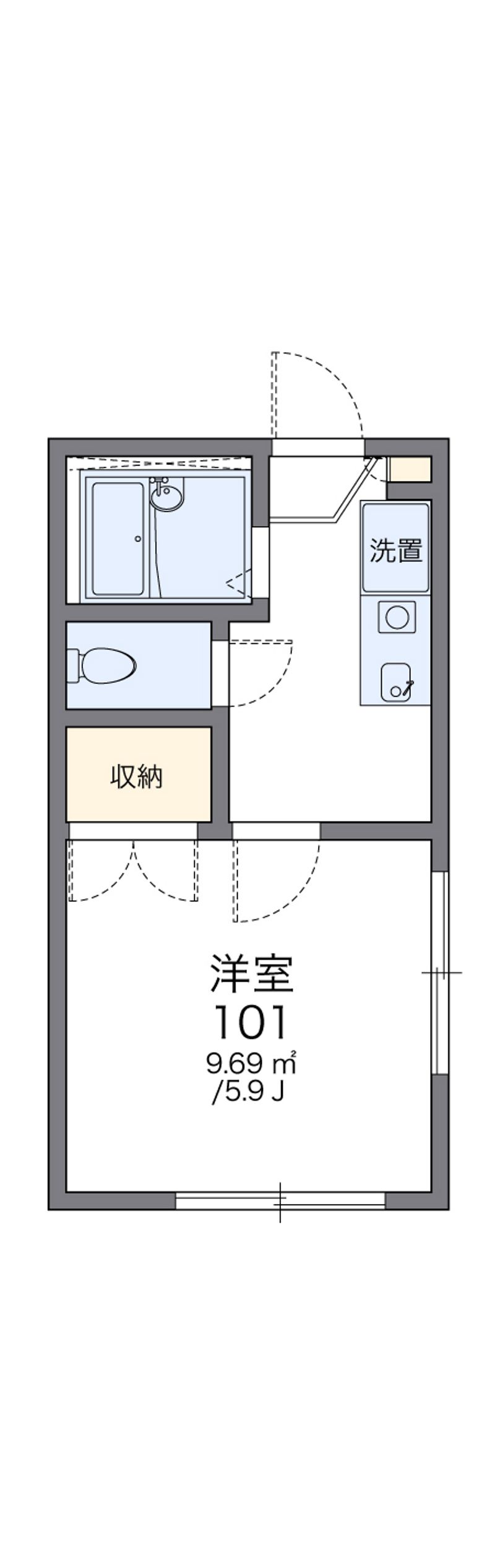 レオパレスＫＵＲＯＩＳＨＩ 間取図