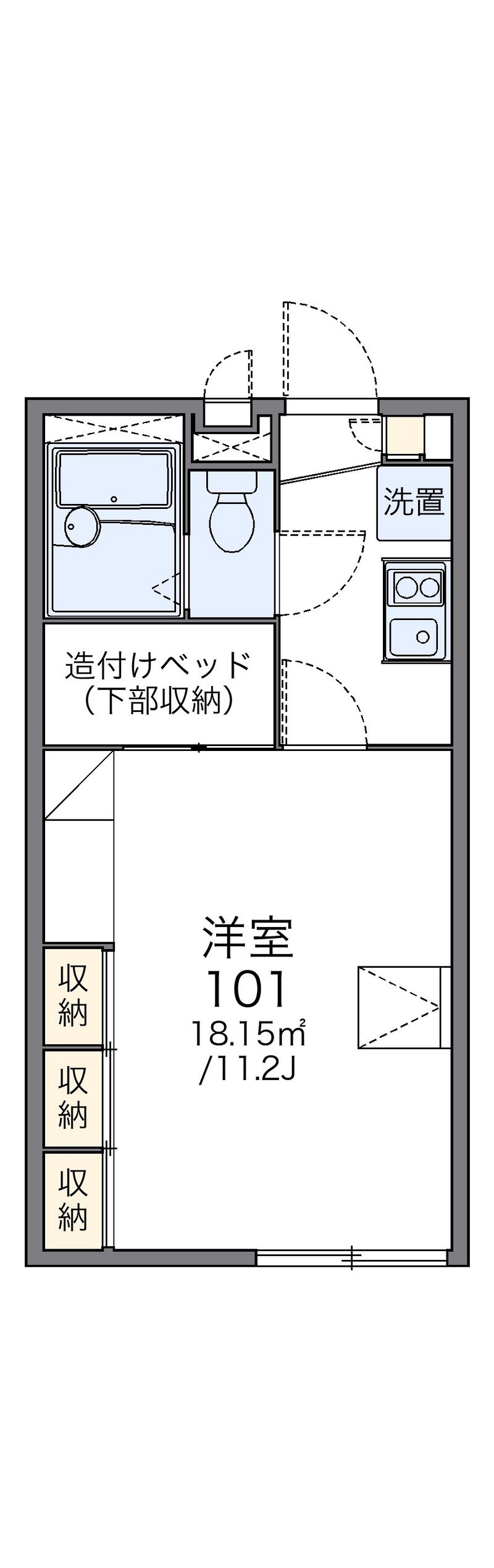 レオパレスサンシャイン　Ｋ 間取図