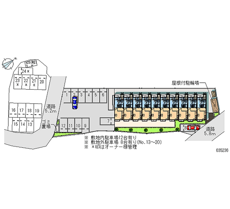 レオパレスクオーレ 月極駐車場