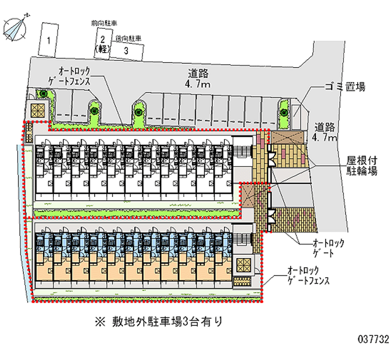 レオパレスＮＳクロスＲ 月極駐車場