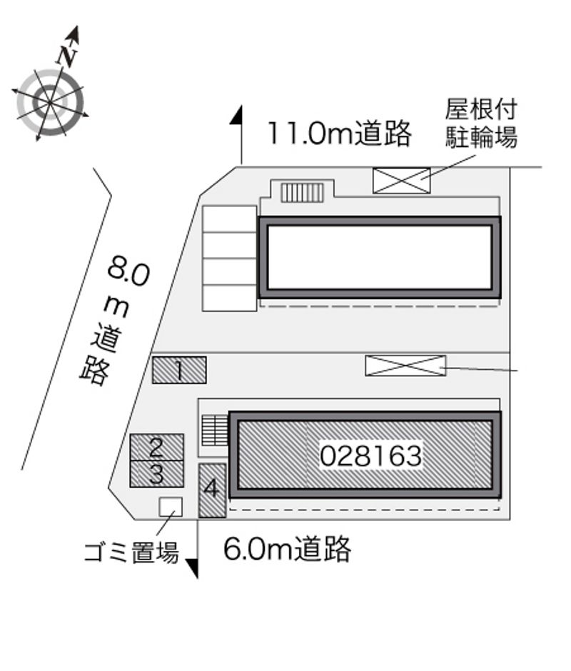 レオパレスニュー千葉ハイツ　Ａ 配置図