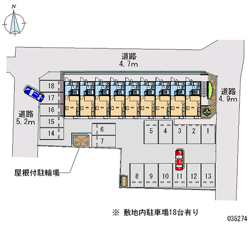 レオパレス白江 月極駐車場