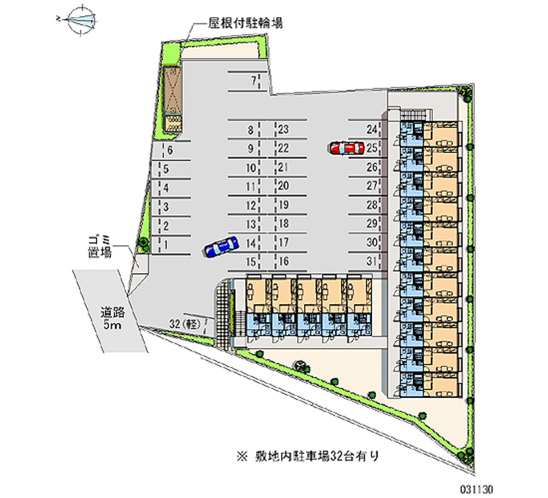 レオパレス堀口 月極駐車場