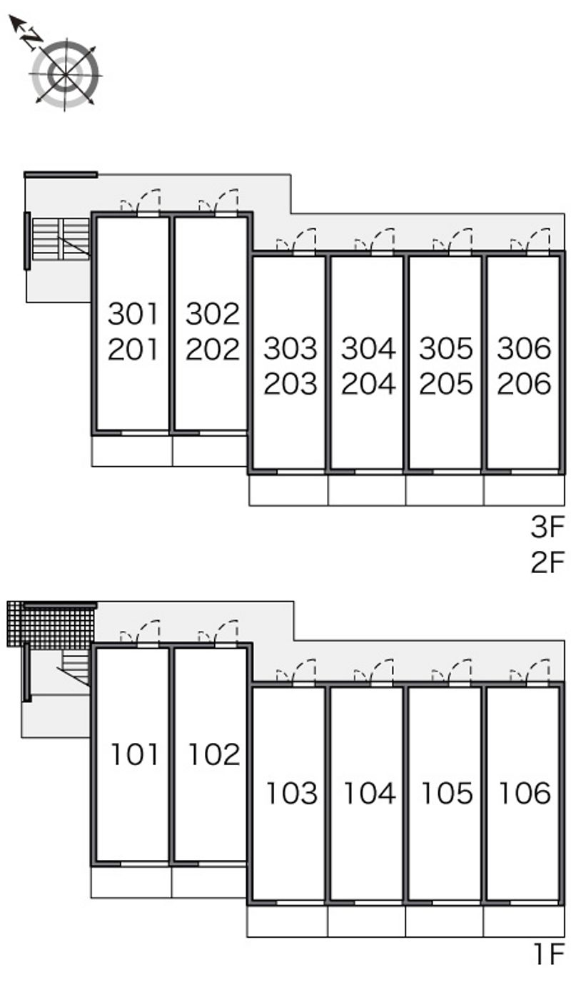 レオパレスエクセルケンＳｉｘ 間取配置図