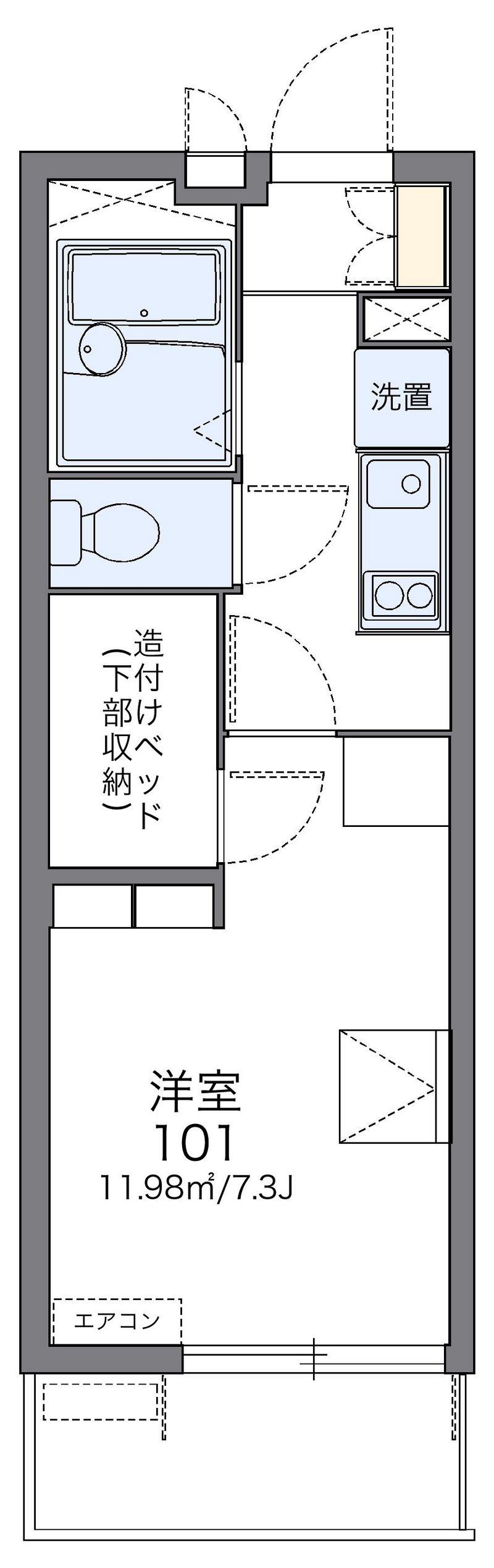レオパレスルミュールⅢ 間取図