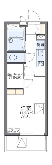 レオパレスピアット 間取り図