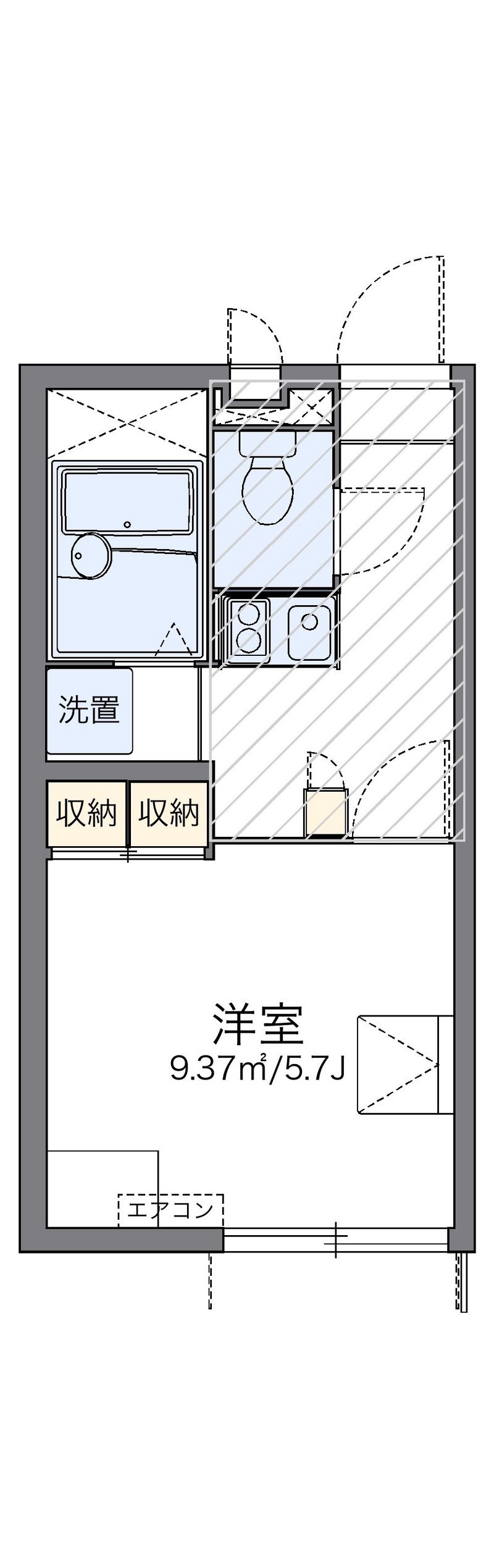 レオパレスジュネス紫竹 間取図