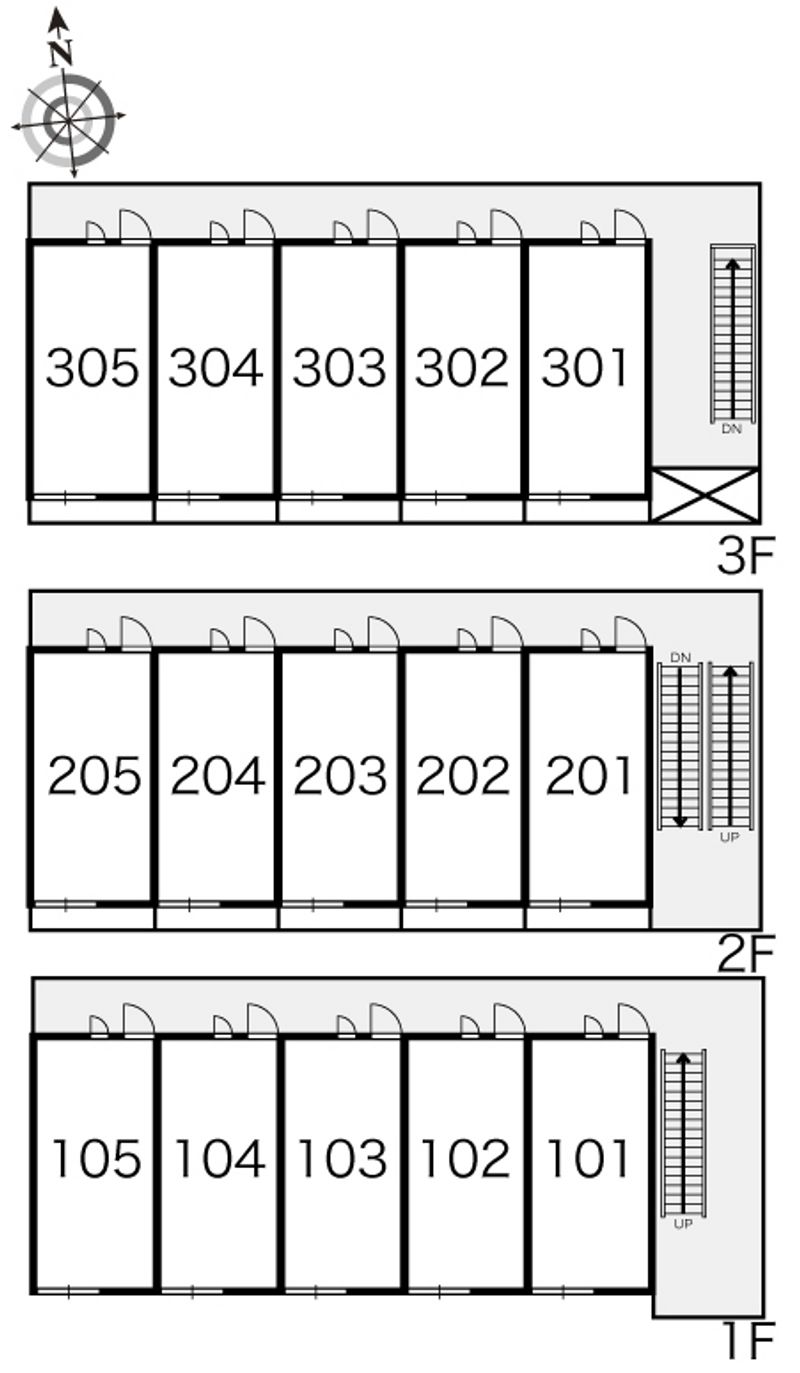 レオパレスたかがき 間取り配置図