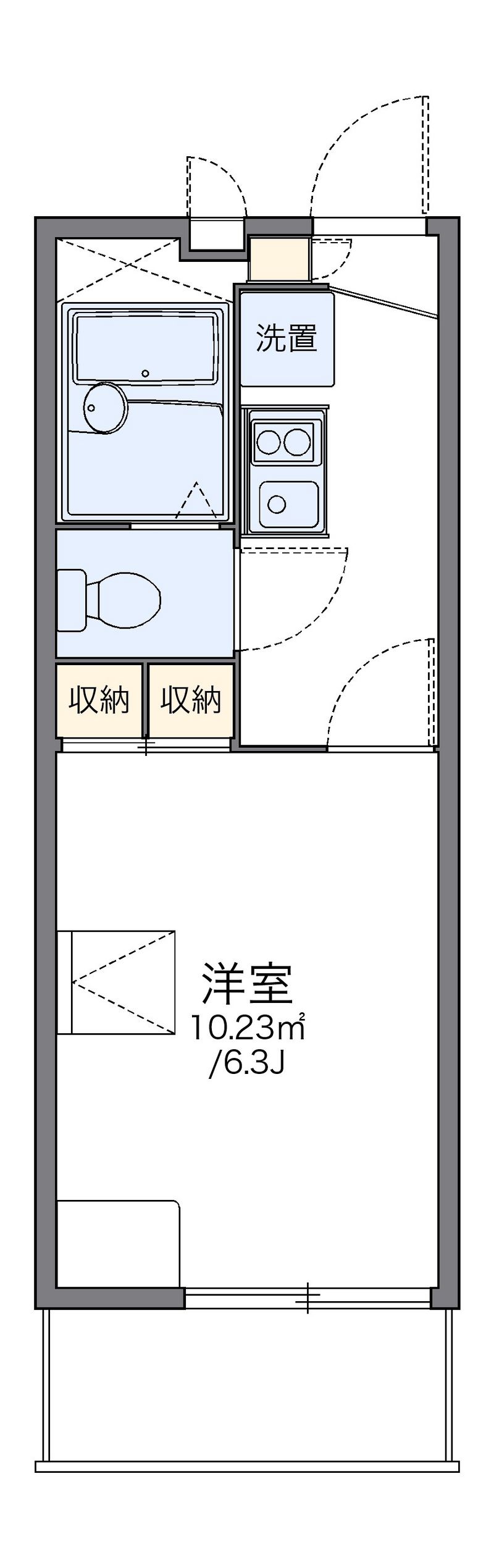 レオパレスパークビュー吉塚 間取図