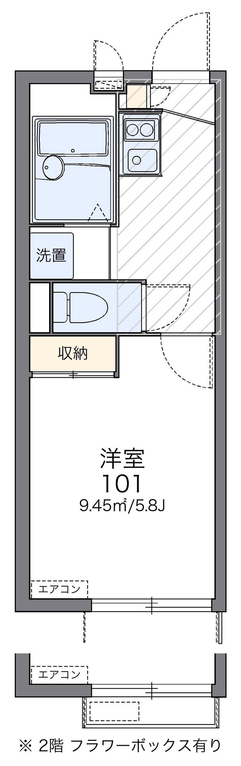 レオパレスフルール西綾瀬 間取図