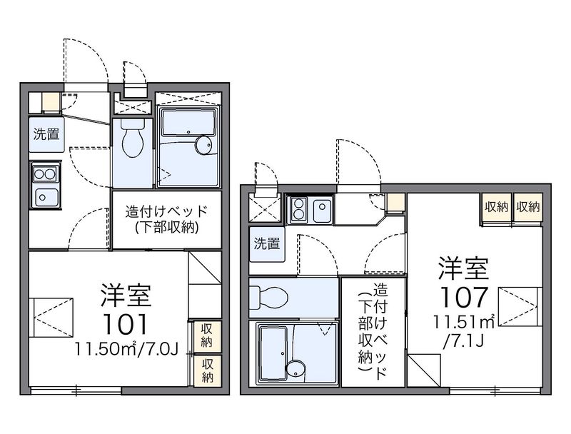 レオパレスグレイス 間取図