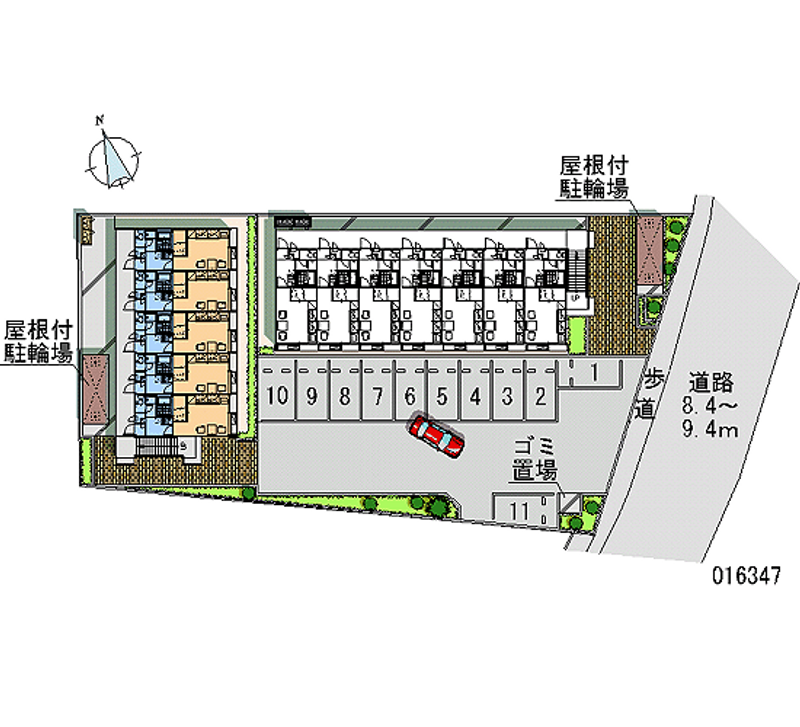 レオパレスフジＢ 区画図