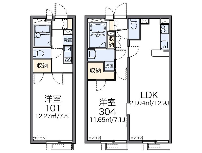 レオパレスフォーティーン扇 間取図