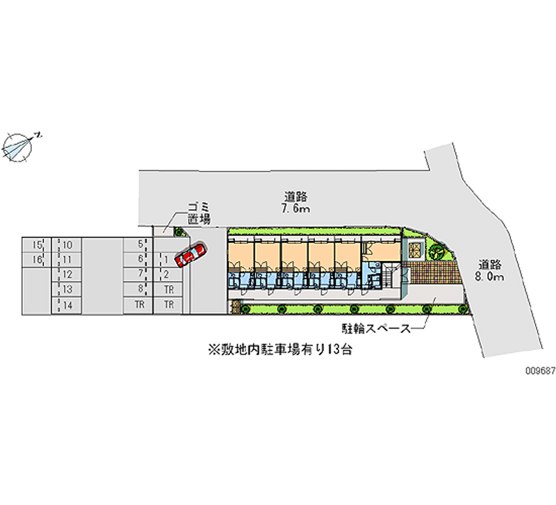 レオパレスピュア 月極駐車場