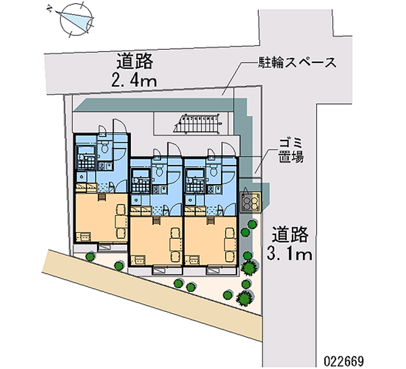 レオパレス楠谷 区画図