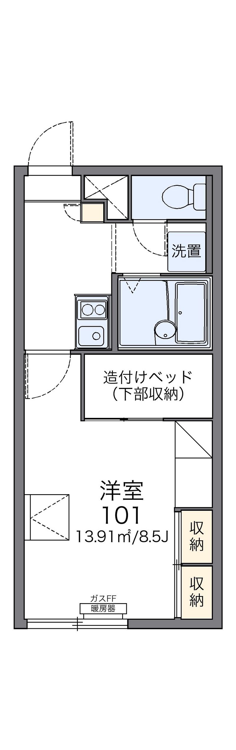 レオパレスフェルド　Ｍ 間取図