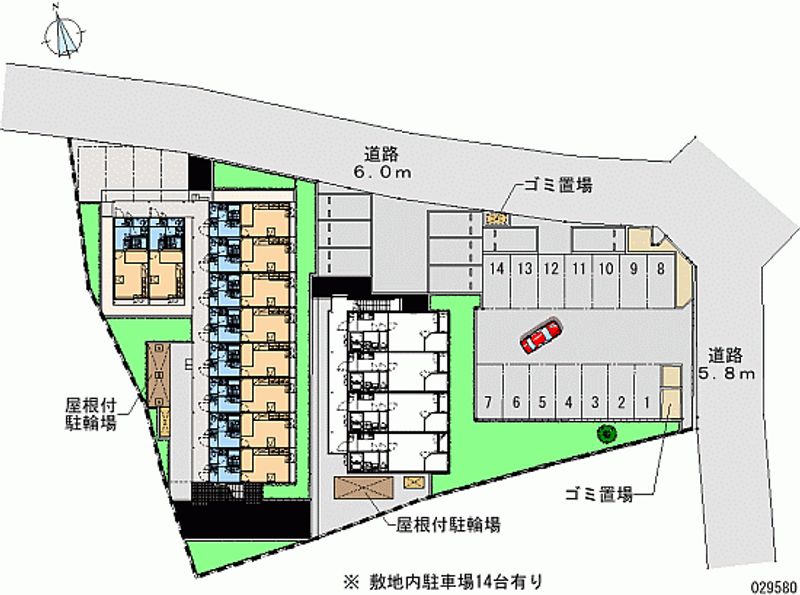 レオパレス角小林 月極駐車場