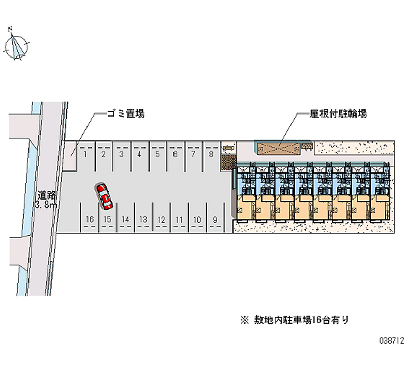 レオパレスかつはる 月極駐車場