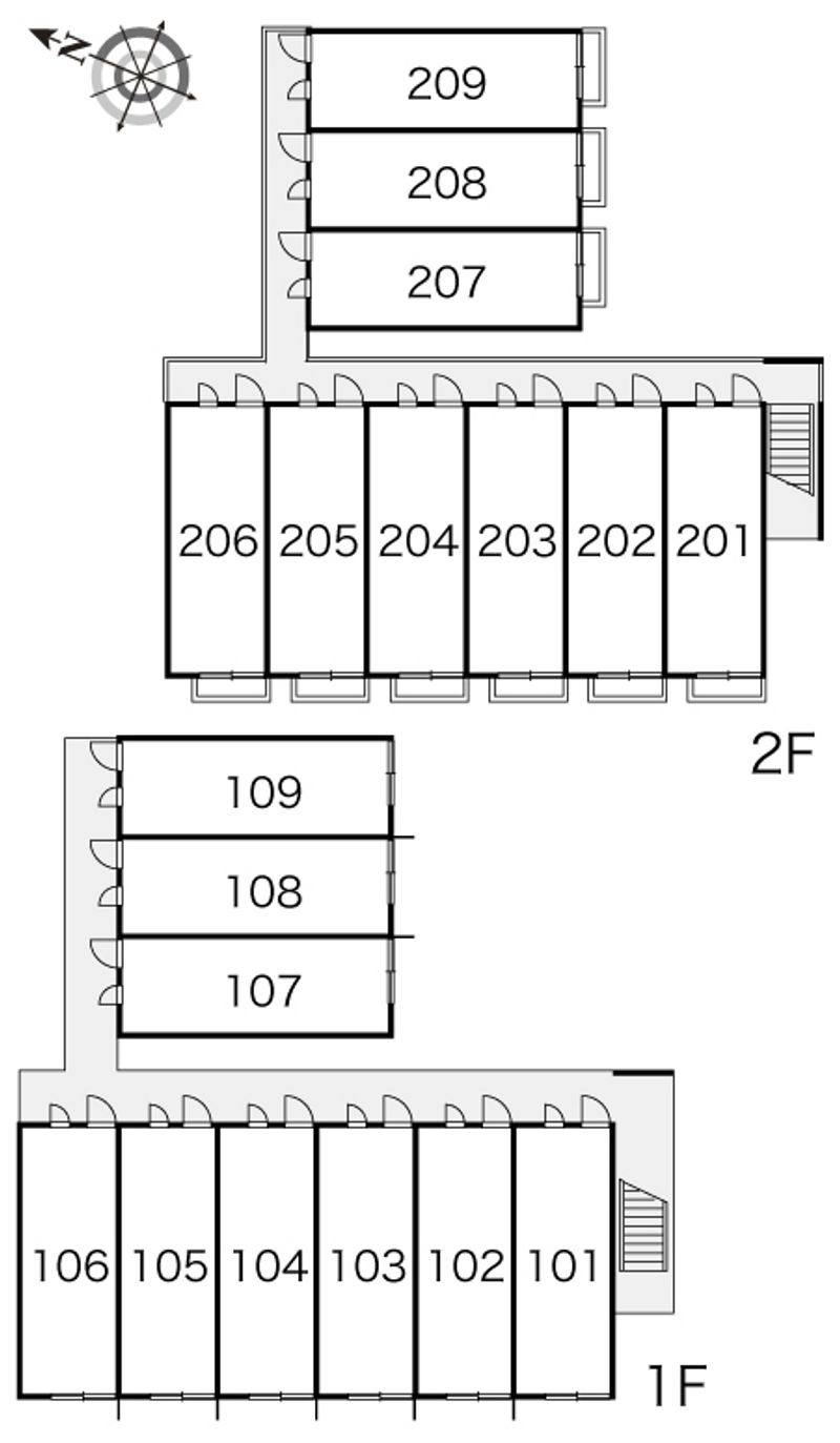 レオパレスひばりヒルズ 間取配置図