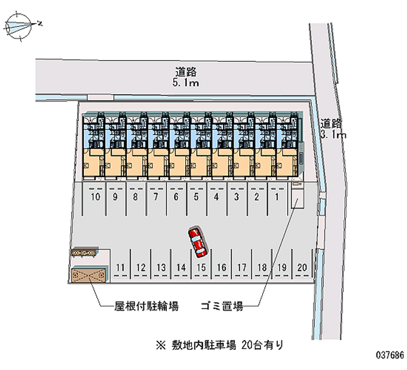 レオパレスグランドゥールレイナ 月極駐車場