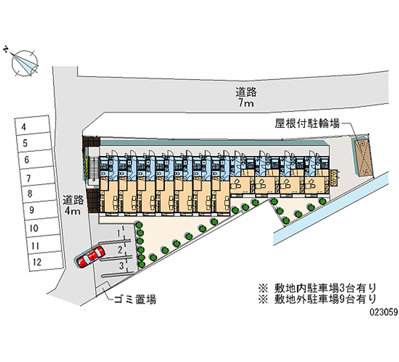 レオパレスリヴァージュオカベＥ 月極駐車場