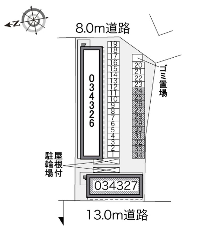 レオパレスエクレールＫ　Ⅱ 配置図