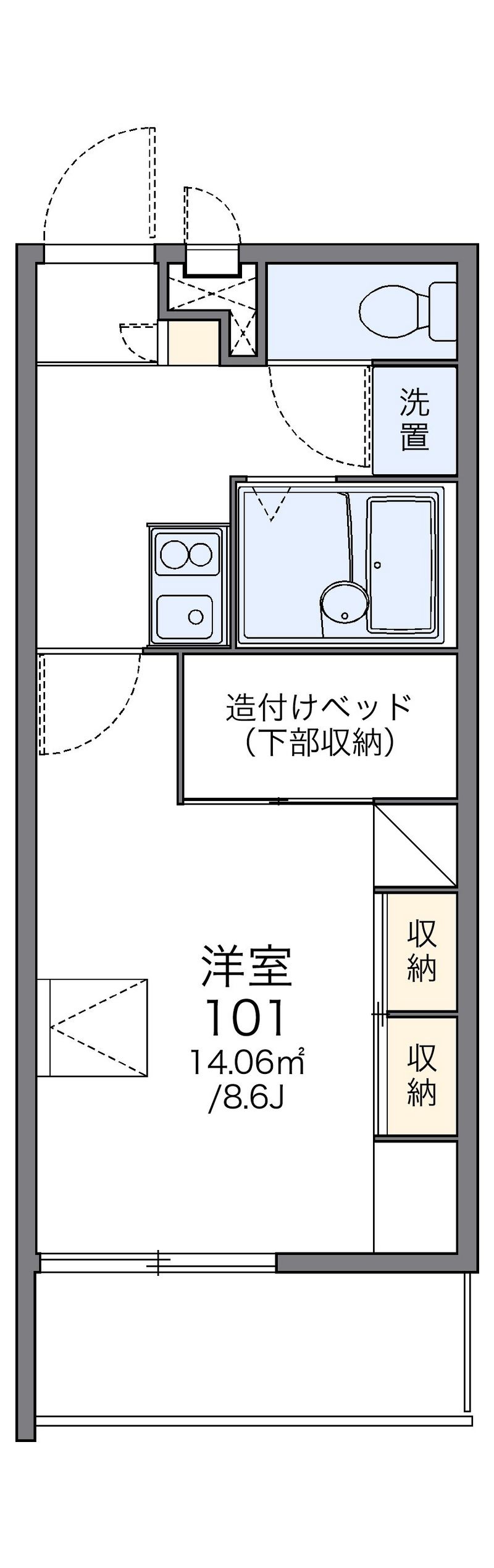 レオパレス夢３番館 間取図