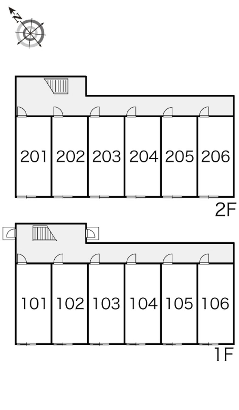 レオパレス若草 間取配置図