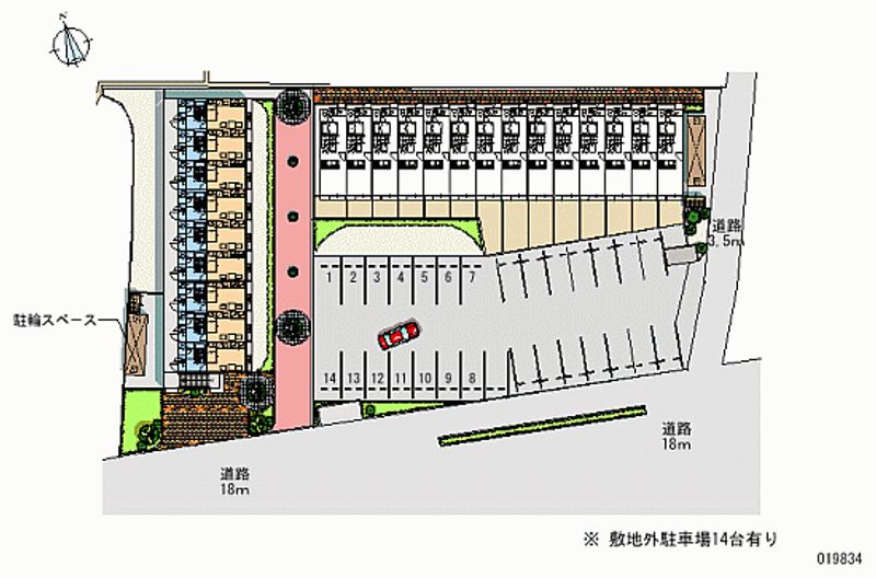 レオパレスアムールⅡ 月極駐車場