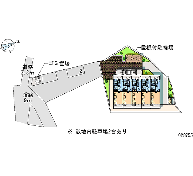 レオパレス川端Ⅱ 区画図