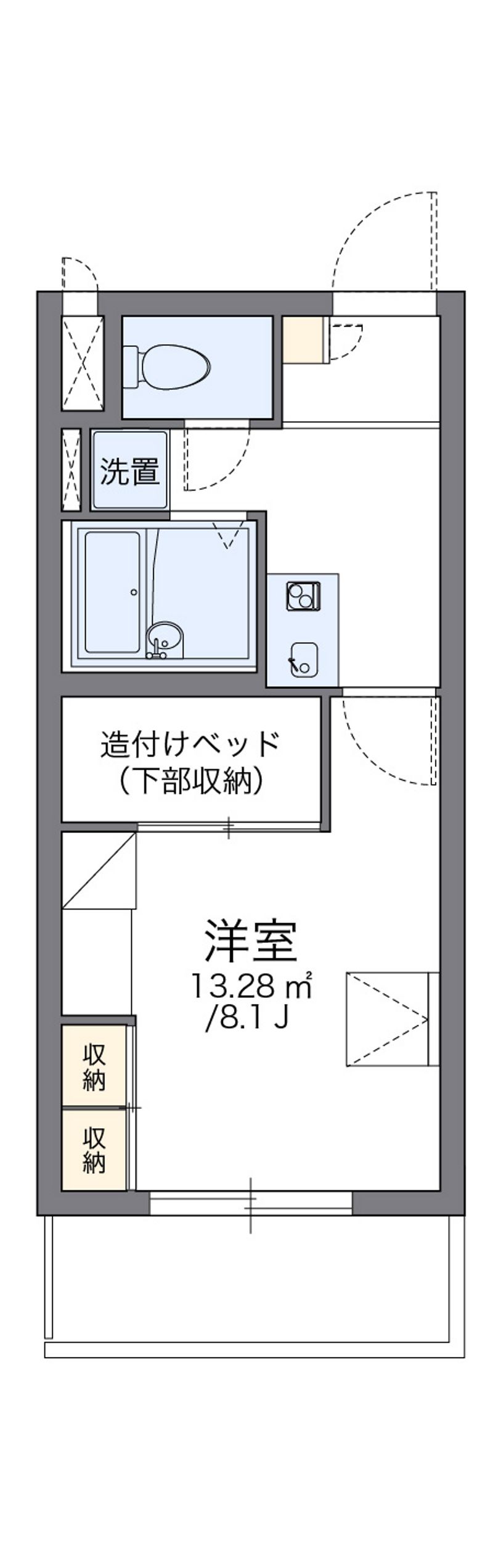 レオパレスヴィルヌーブ川崎Ｂ 間取図