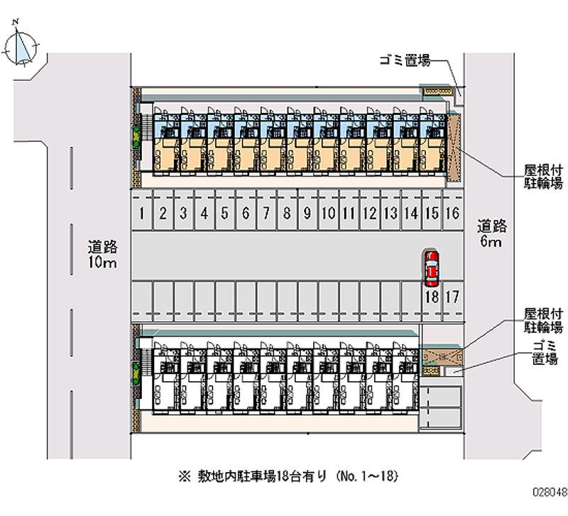 レオパレスジュネスⅢ 月極駐車場