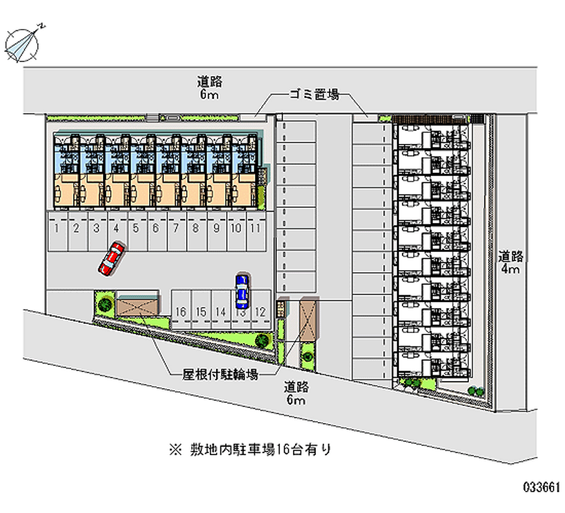 レオパレス三輪弐番館 月極駐車場